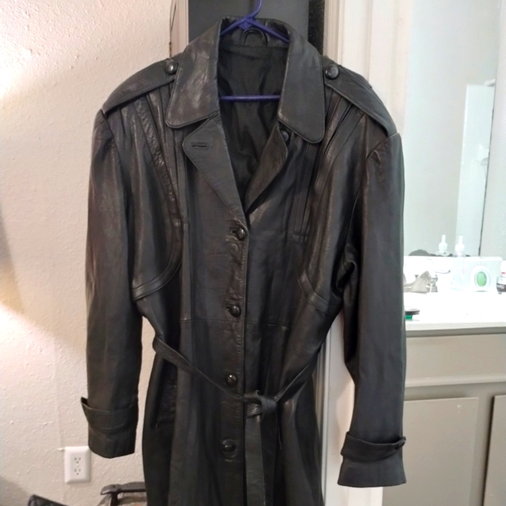 Men's Genuine Sheep Leather Trenchcoat